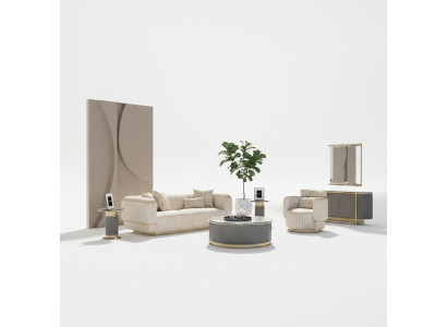 Living room set 2-piece sofa complete design three-seater sofa new armchair sofa suite