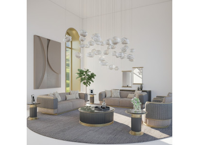 4-piece sofa set upholstered living room three-seater sofa design modern armchair
