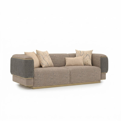 Gray three-seater sofa luxury design upholstered furniture modern living room sofas couch