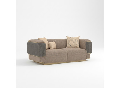 Design Modern Gray Two-Seater Sofa Couch Living Room Furniture New