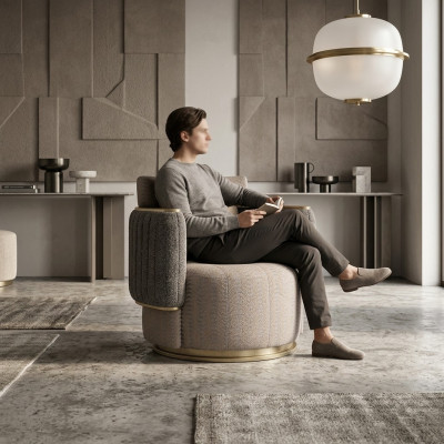 Living room decor grey armchair upholstery fabric modern upholstered furniture new