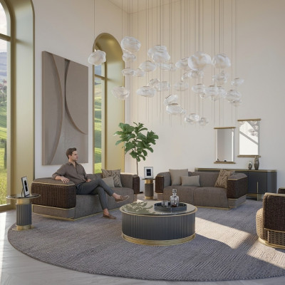 Living room upholstered furniture sofa set, two-seater, three-seater, sofa, couch, luxury armchair
