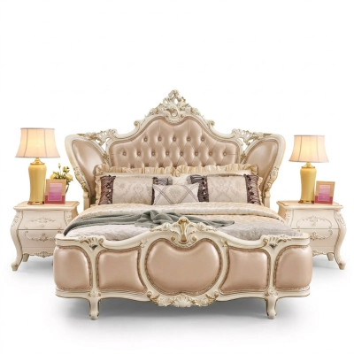 Bedroom furniture bed 2x nightstands luxury set new classic furniture 3-piece