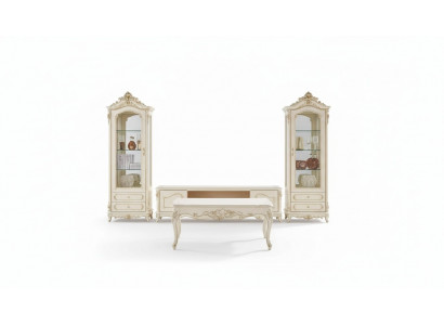 Living room set chic classic furniture TV stand 2x display cabinet coffee table