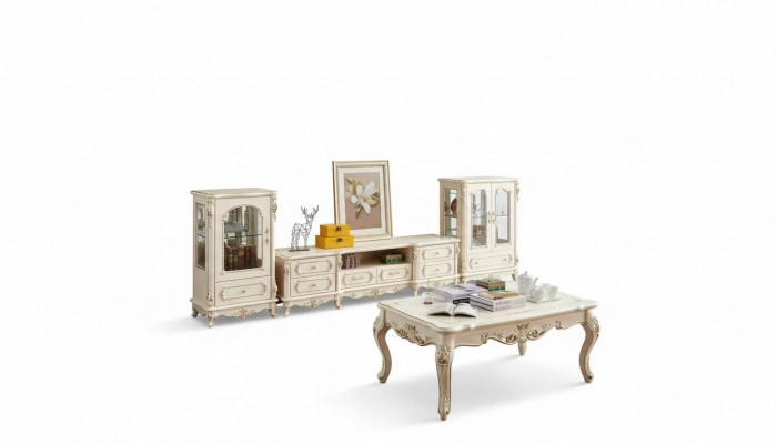 Living room set classic furniture 3-piece. Interior for the home.