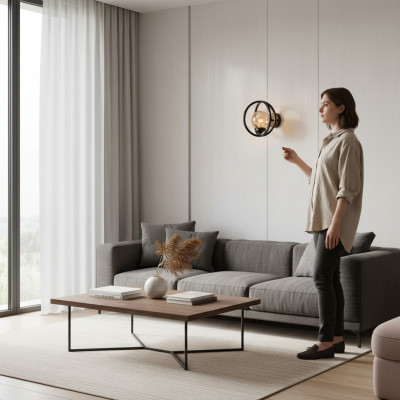 Wall lamp, modern black wall light, wall lights for the corridor hallway lamp