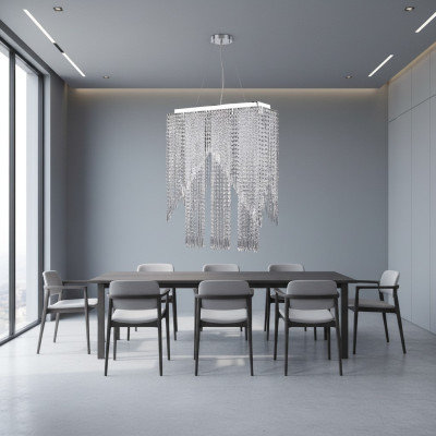 Chandelier pendant light glossy chrome new living room chandelier