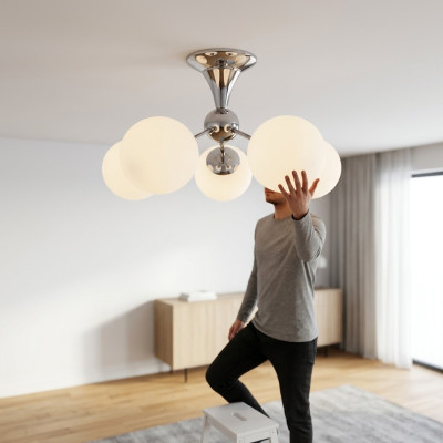 Ceiling lamp A chrome pendant light living room luxury lamp lights