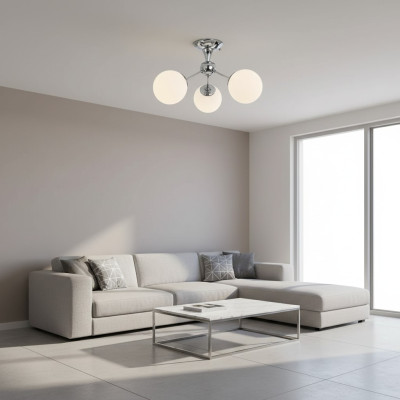 Ceiling lamp Luxurious for Style Opal Glass for Home Living Room 45x30cm