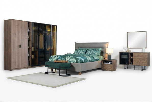 Bedroom set loft design bed closet beds dresser nightstand 5-piece set