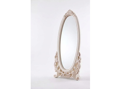 Floor mirror in the living room wood classic white a new luxury in the interior