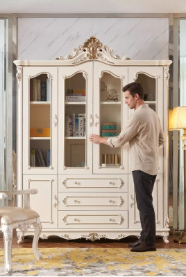 White bookshelf for the living room classic furniture luxury furniture new