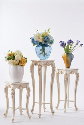 Classic style plant stand living room luxury stand shelf column 3-piece set