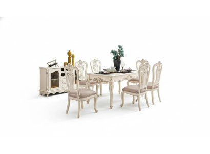 Dining room set furniture for your interior pearly white classic furniture, 8-piece set