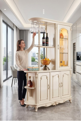 Bar cabinet for the dining room classic pearl white furniture new luxury