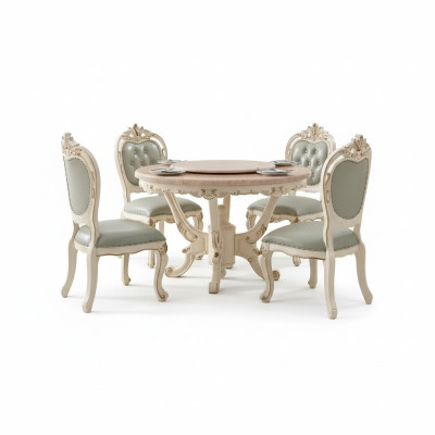 Dining Room Set 7-piece Wood Classic Furniture Dining Table + 6x Chairs Luxury