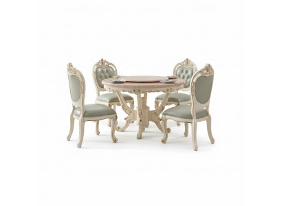 Dining Room Set 7-piece Wood Classic Furniture Dining Table + 6x Chairs Luxury