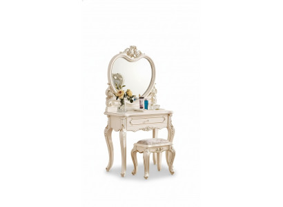 Classic Dressing Table Stool Designer Wood Furniture Set Bedroom 2-piece