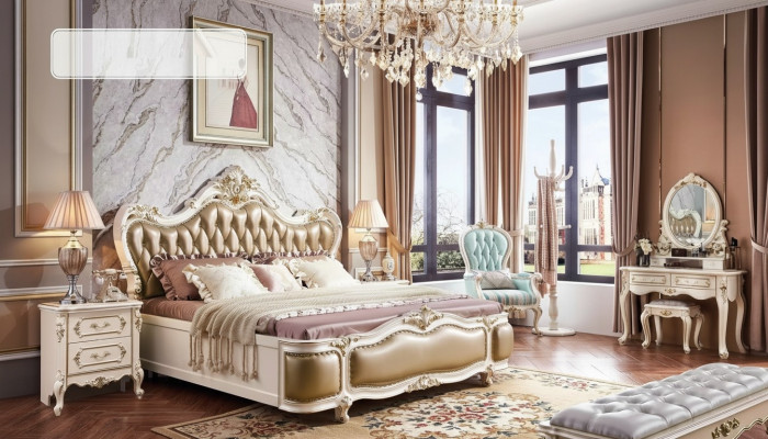 Bedroom set classic designer wooden furniture luxury new 8-piece