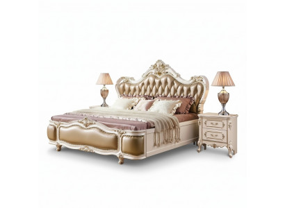 Classic luxury bedroom luxury set 3-piece bed + 2x bedside tables new