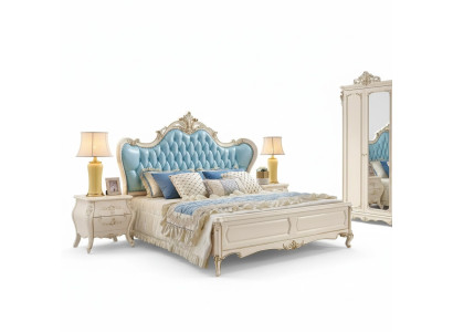 Bedroom set bed and 2 nightstands luxury classic furniture new