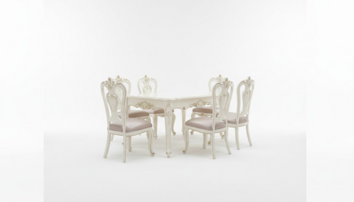 Dining room set luxurious dining table 6x chairs classic furniture 7-piece new