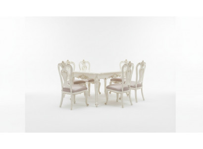 Dining room set luxurious dining table 6x chairs classic furniture 7-piece new