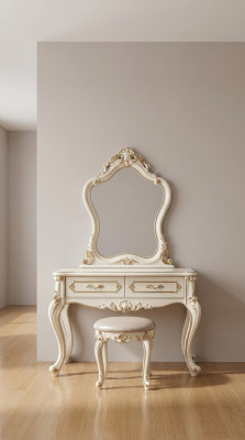 Bedroom set classical furniture dressing table with mirror stool 2-piece set