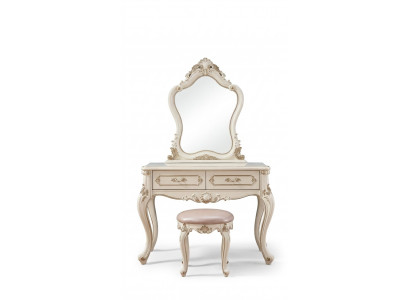 Bedroom set classical furniture dressing table with mirror stool 2-piece set