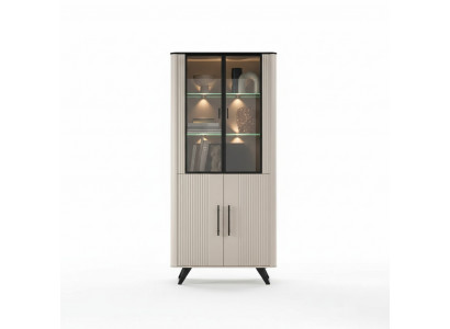 Modern and luxurious beige display cabinet living room glass cabinet cabinets cabinet.