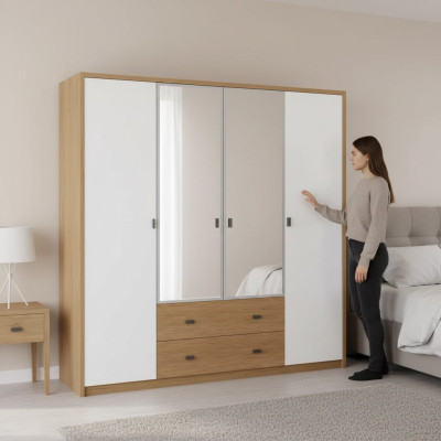 Wardrobe closets bedroom modern furniture material wood luxury cabinet