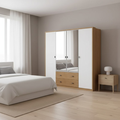 Wardrobe closets bedroom modern furniture material wood luxury cabinet