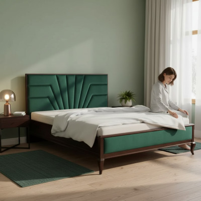 Bed luxury double hotel beds bedroom design wood furniture