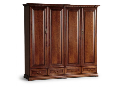 Wardrobe Bedroom Wood Closet Baroque Rococo Wardrobes 4-door