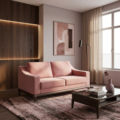 Modern sofa 2-seater living room design furniture style modern new pink luxury