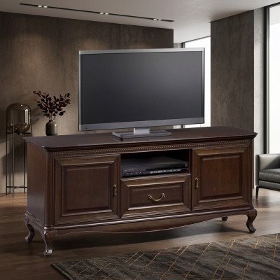 TV stand solid wood television stand brown cabinet furniture