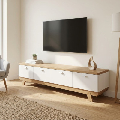 Living room TV stand wooden television white stand cabinet furniture RTV