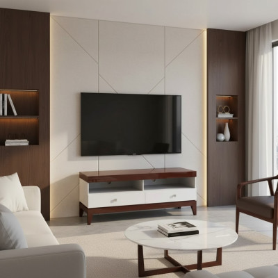 Living room TV stand television white sideboard cabinet furniture wood