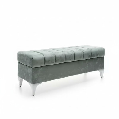 Classic bench design ottoman footstool two-seater textile footrest