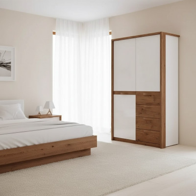 Cabinet solid bedroom furniture wardrobe wood white cabinet