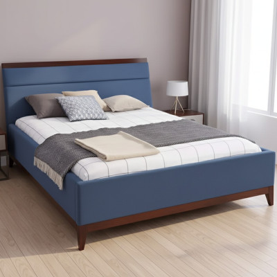 Bed bedroom luxury furniture in blue color novelty for your interiors