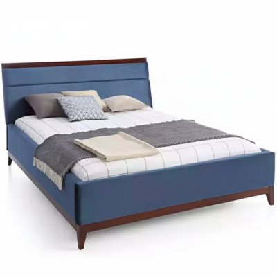 Bed bedroom luxury furniture in blue color novelty for your interiors