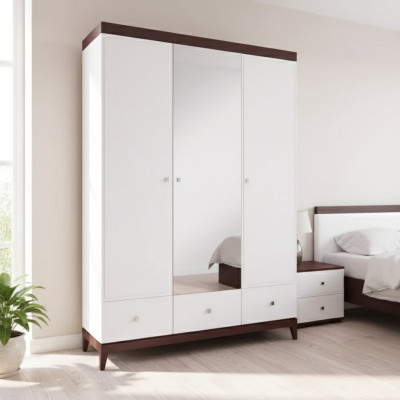 Designer high-gloss wardrobe cabinets bedroom furniture wood luxury white