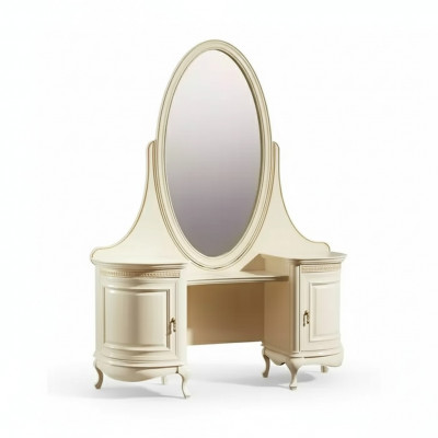 Makeup table mirror bedroom luxury furniture beige console sideboard table
