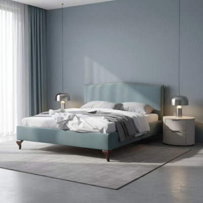 Bed Cushion Design Luxury Double Hotel Beds Wood Double Beds Classic Style