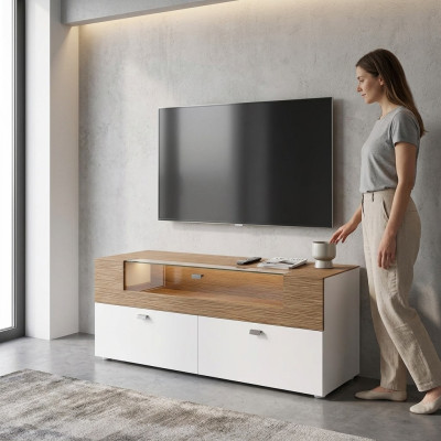 Wall unit TV stand white RTV sideboard display cabinet wood modern living room