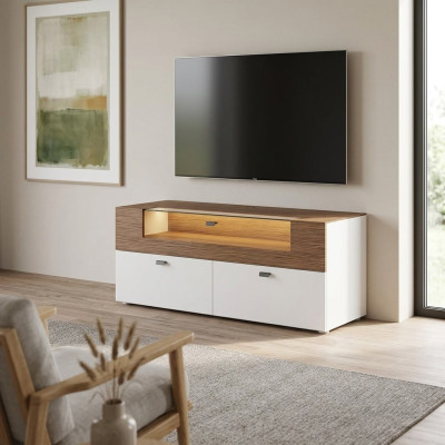 Wall unit TV stand white RTV sideboard display cabinet wood modern living room