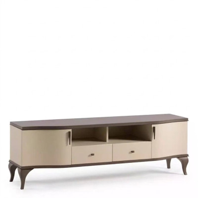 Living room furniture wall unit TV stand wall shelf wood beige modern sideboard