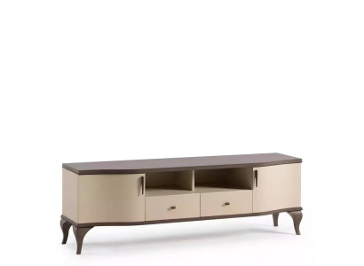 Living room furniture wall unit TV stand wall shelf wood beige modern sideboard