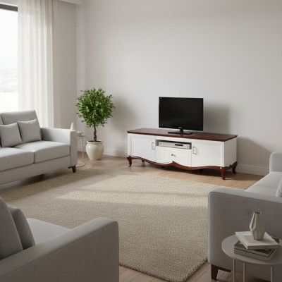 rtv lowboard tv stand sideboard wood luxury white living room cabinet